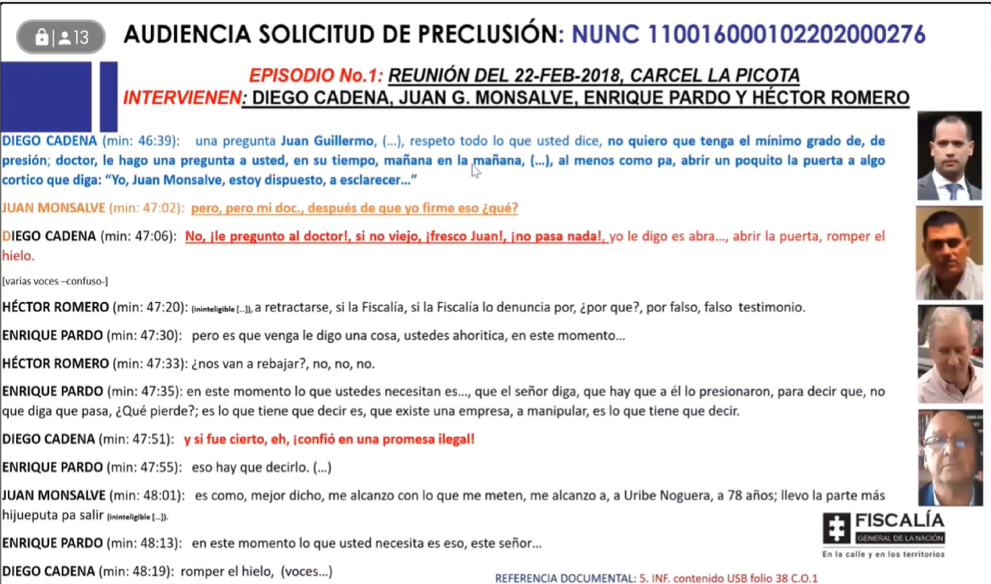 Caso Uribe: El video y las transcripciones del reloj de Juan Guillermo Monsalve