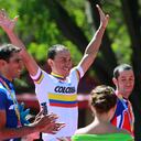 GUADALAJARA, MEXICO - OCTOBER 16: Marlon Perez of Colombia, gold medal of the Men's Time Trials Road Race during the 2011 XVI Pan American Games at Guadalajara Circuito and ruta on October 16, 2011 in Guadalajara, Mexico. (Photo by Hector Vivas/LatinContent via Getty Images)