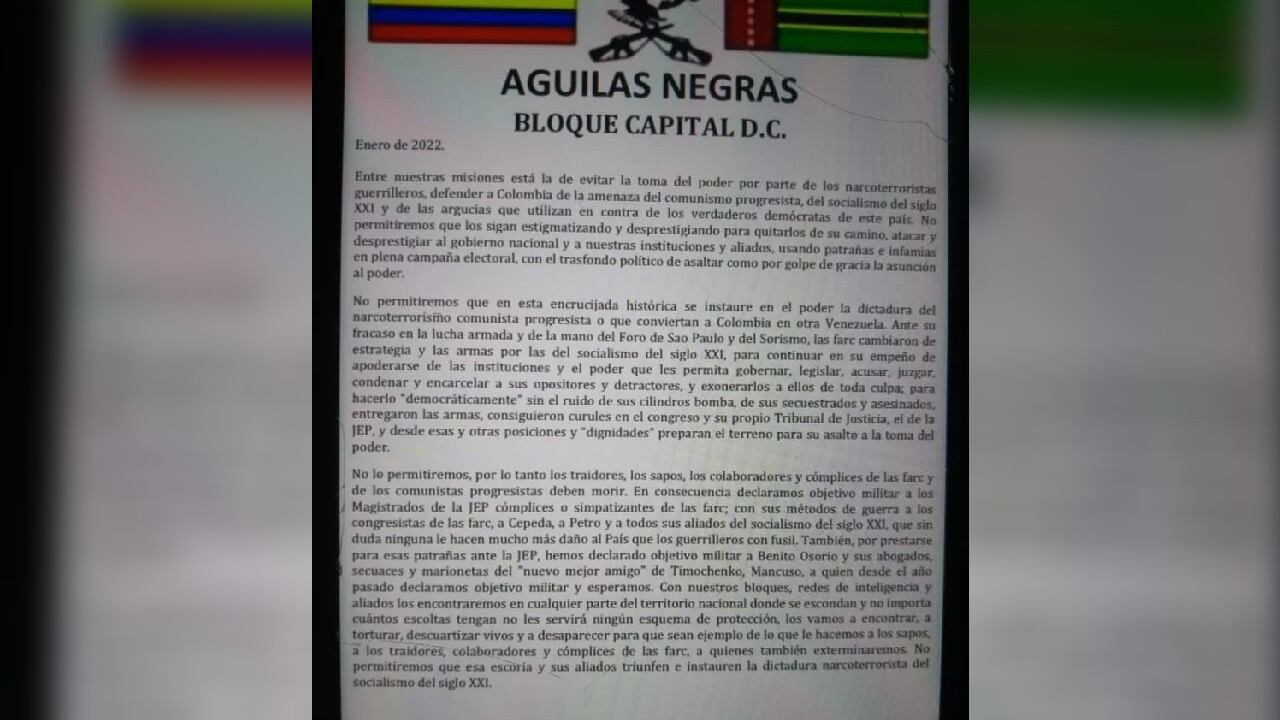 Panfleto de las Águilas Negras