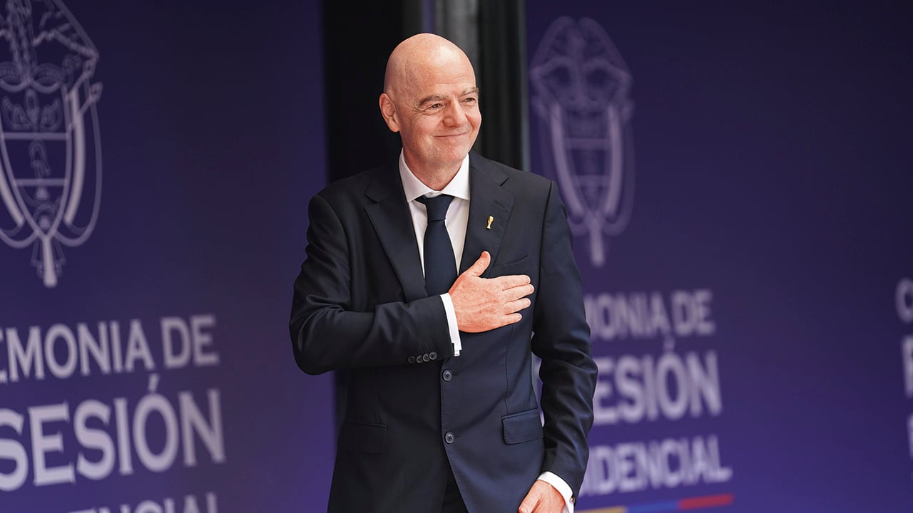 El presidente de la Fifa, Gianni Infantino, ante las cámaras.