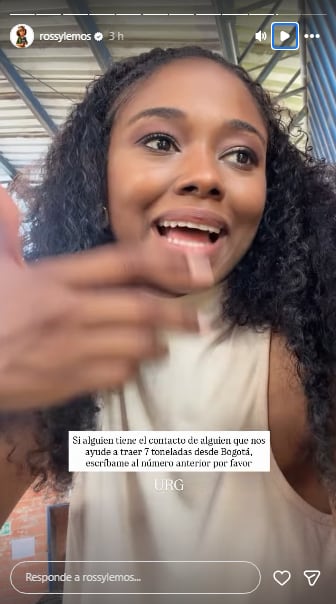 Rossy Lemos, presentadora, hizo petición urgente para que los insumos puedan llegar.
