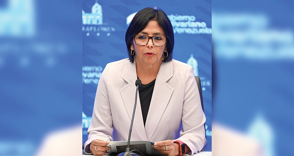 Delcy Rodríguez,  vicepresidenta de Venezuela.