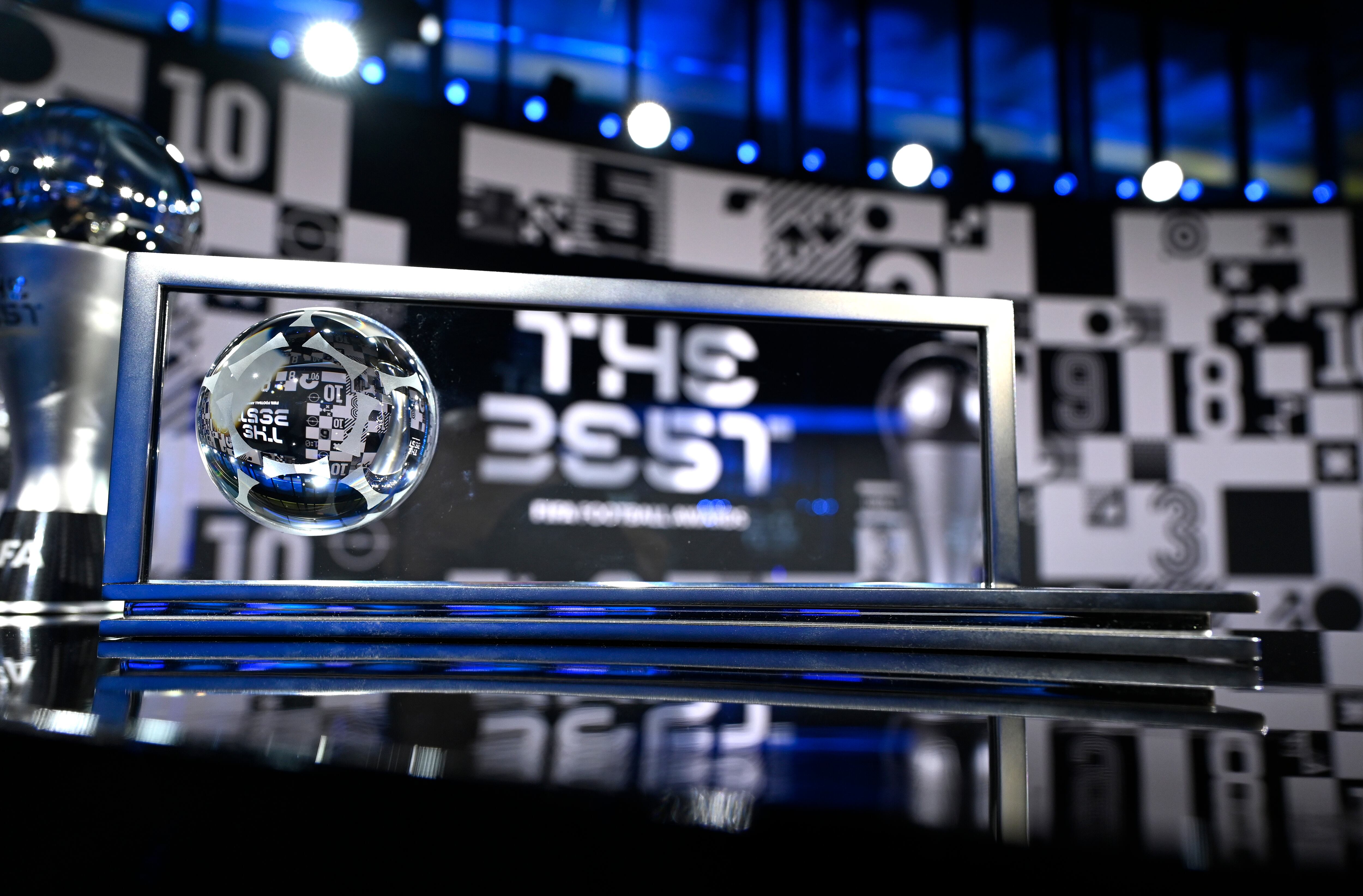 ZURICH, SWITZERLAND - DECEMBER 17: The FIFA Puskas Award is seen prior to during the The Best FIFA Football Awards on December 17, 2020 in Zurich, Switzerland. (Photo by Valeriano Di Domenico - Pool/Getty Images)