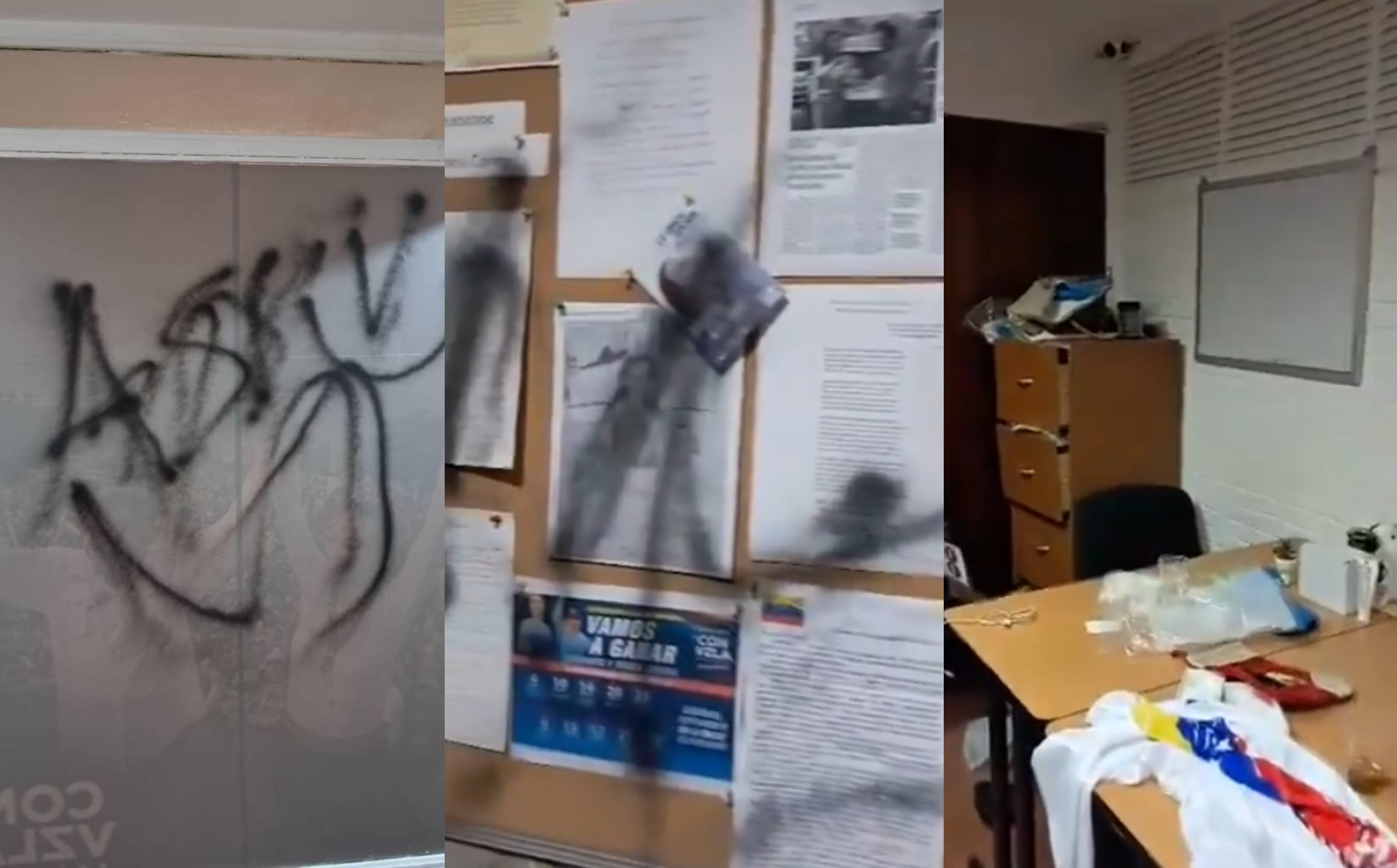 Asalto a la oficina de María Corina Machado en Caracas, Venezuela.