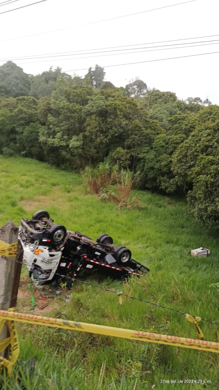 Así quedó el camión.