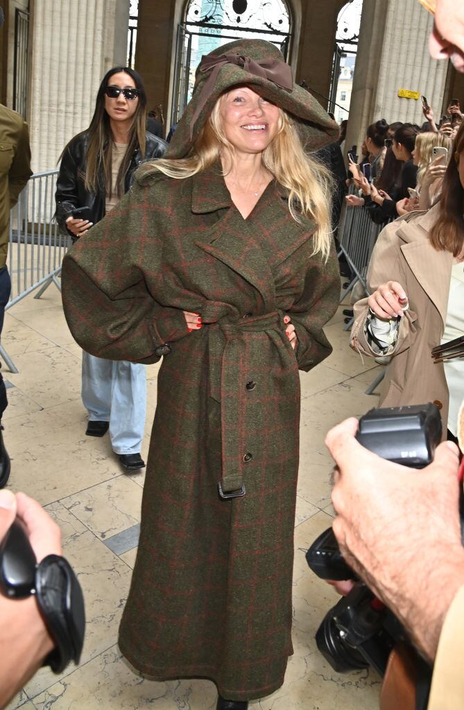 PARIS, FRANCE - SEPTEMBER 30: Pamela Anderson attends the Andreas Kronthaler For Vivienne Westwood SS24 show during Paris Fashion Week Womenswear Spring/Summer 2024 at Pavillon Vendome on September 30, 2023 in Paris, France. (Photo by Dave Benett/Getty Images)