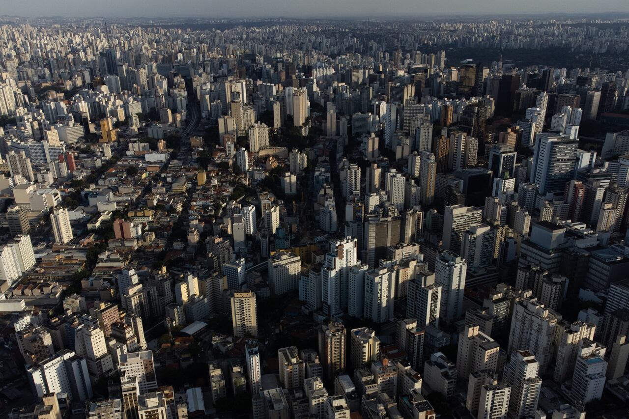 Imagen aérea del centro de Sao Paulo, Brasil