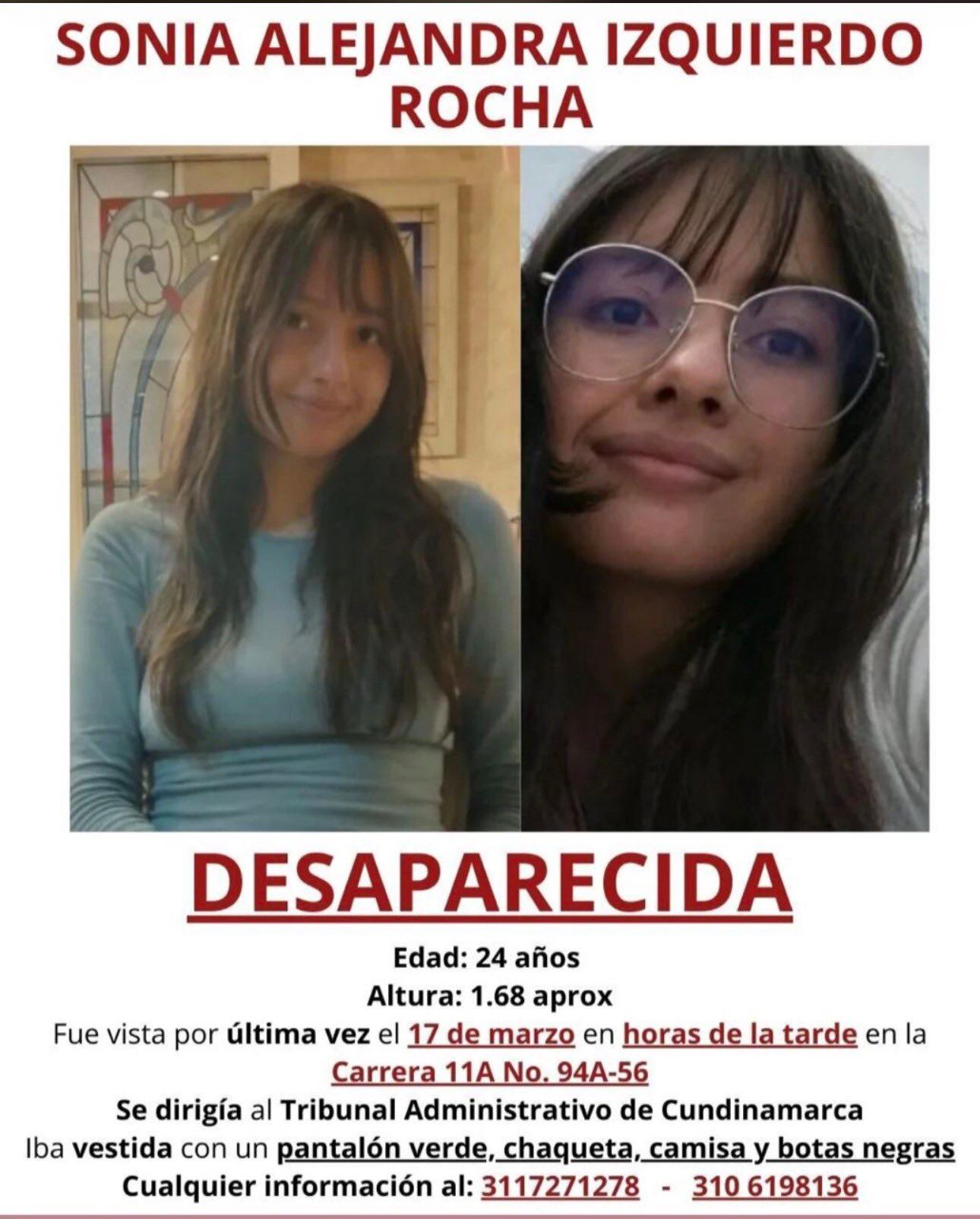 Este era el cartel con el que estaban buscando a la joven.