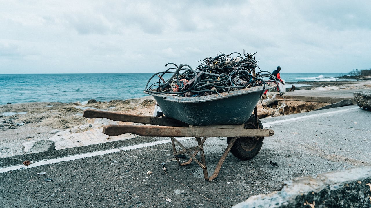 Devastación por el paso del huracán Iota en San Andrés.