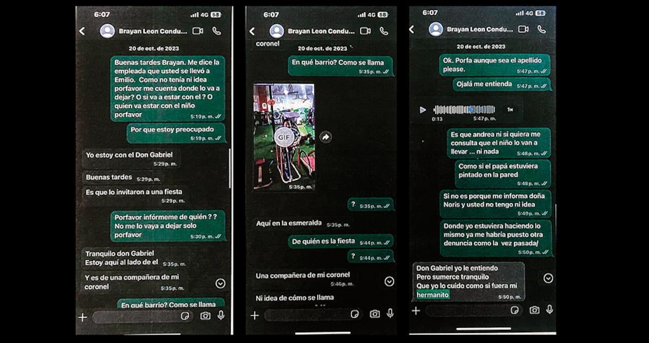Los chats entre la coronel y sus subalternos dejan claro cómo les da órdenes para que le hagan mercado y hasta ejerzan como niñeros de su hijo.
