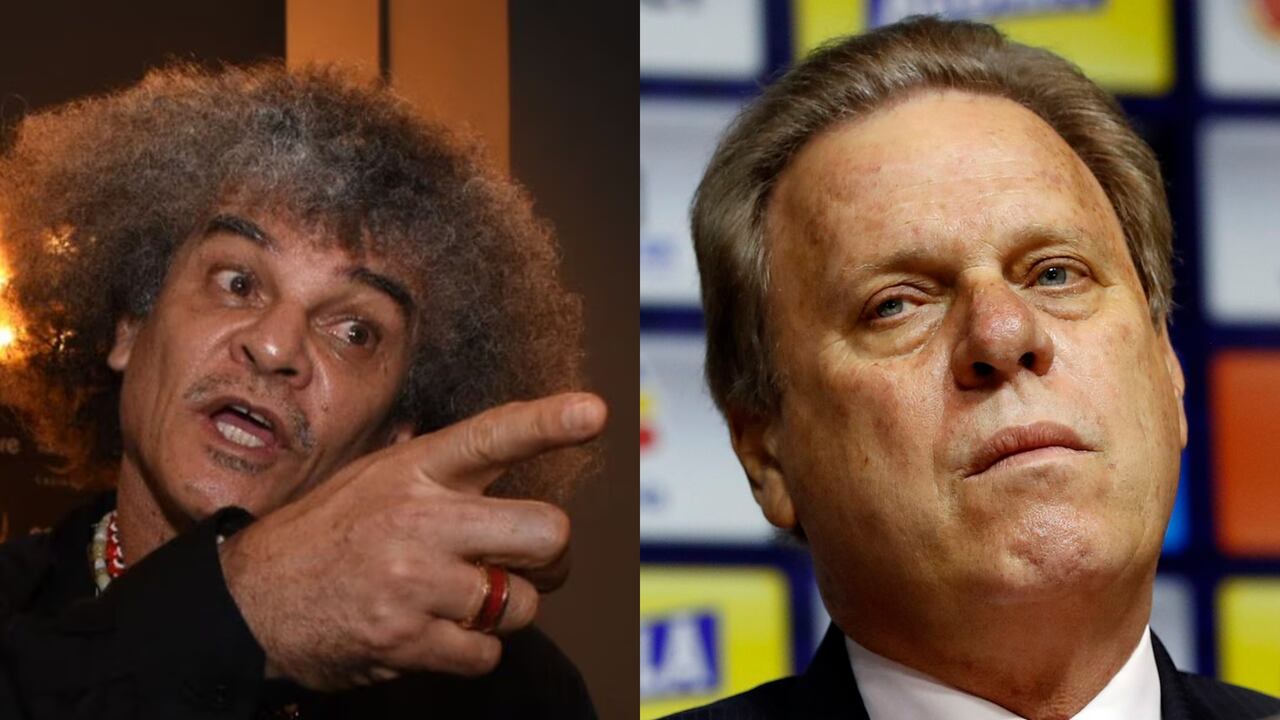 Pibe Valderrama y Ramón Jesurún, presidente de la Federación Colombiana de Fútbol.