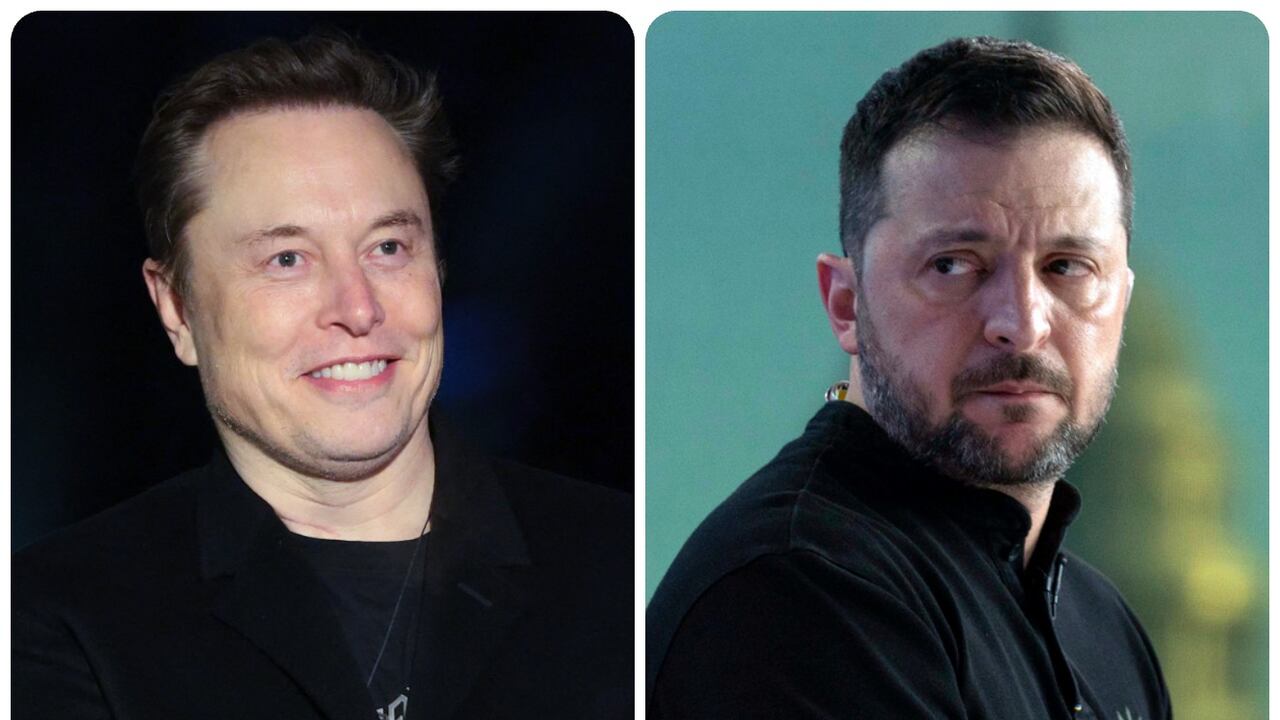 Elon Musk y Volodimir Zelenski