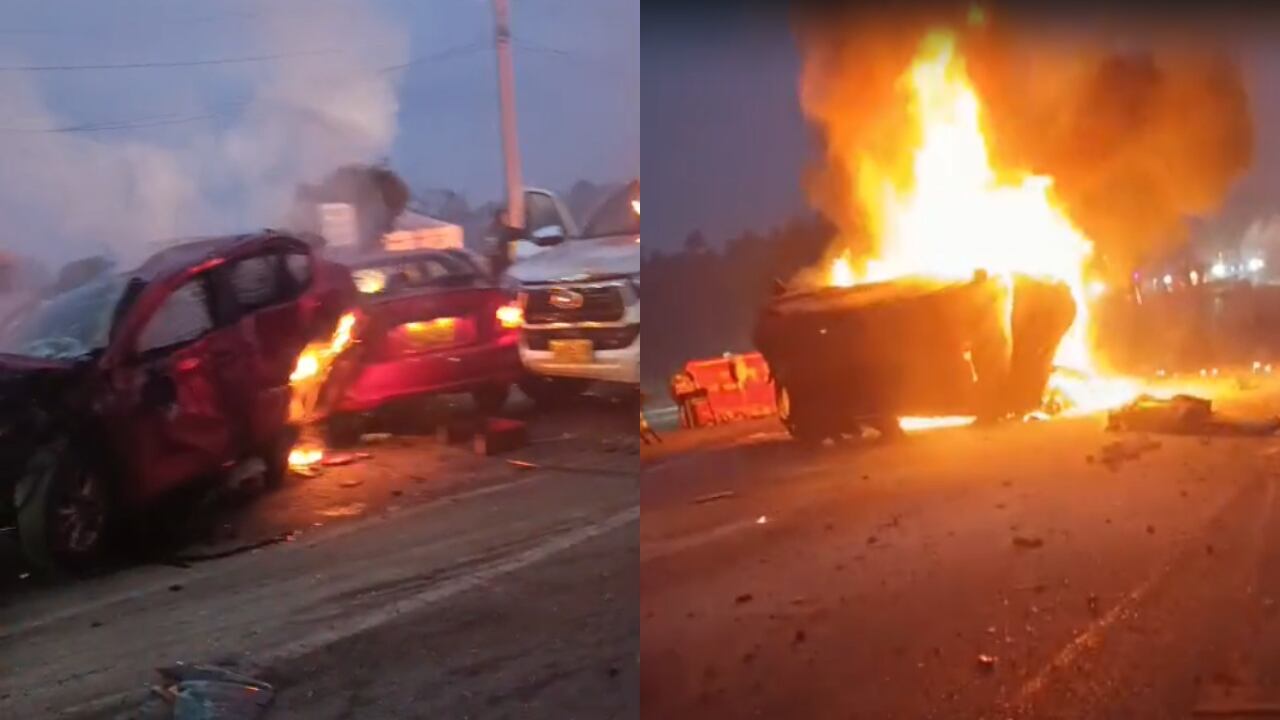 Imágenes de cómo quedó la zona tras el terrible accidente de tránsito.
