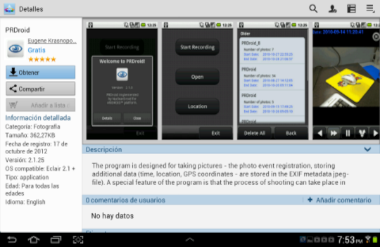 Con PRDroid, puede realizar varios filtros de una misma imagen.