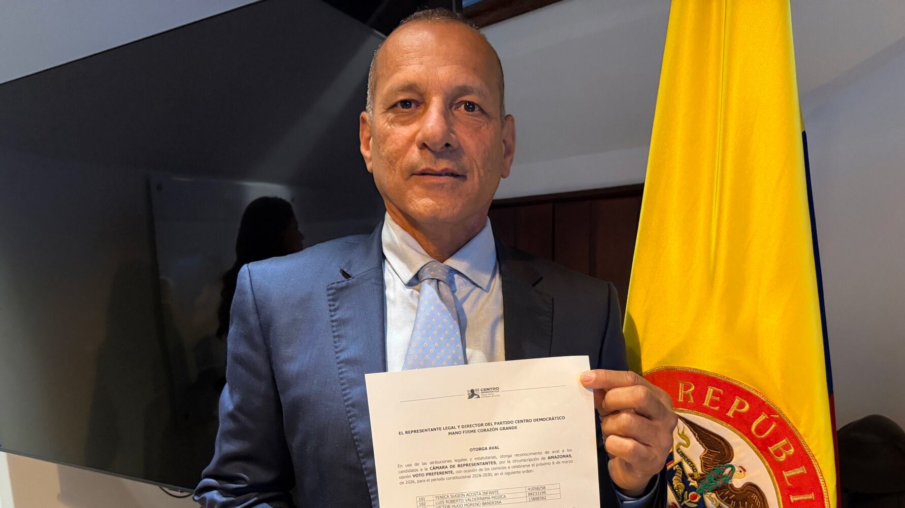 Víctor Hugo Moreno, candidato a la Cámara por el Centro Democrático, fue capturado con dinero en efectivo.