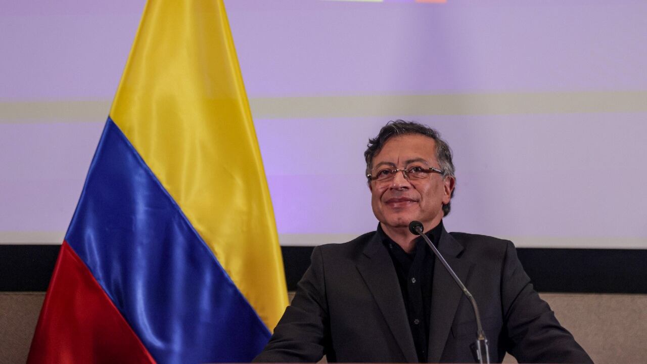 El presidente de la República, Gustavo Petro, durante una rueda de prensa en Washington, Estados Unidos.