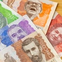 Colombia dinero, todos los billetes, concepto de negocio