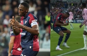 Yerry Mina en el partido contra Juventus.