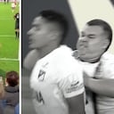 Ambos agresores invadieron el terreno de juego para golpear a los jugadores.