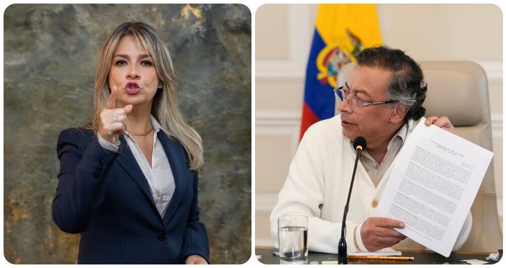 Vicky Dávila y Gustavo Petro.