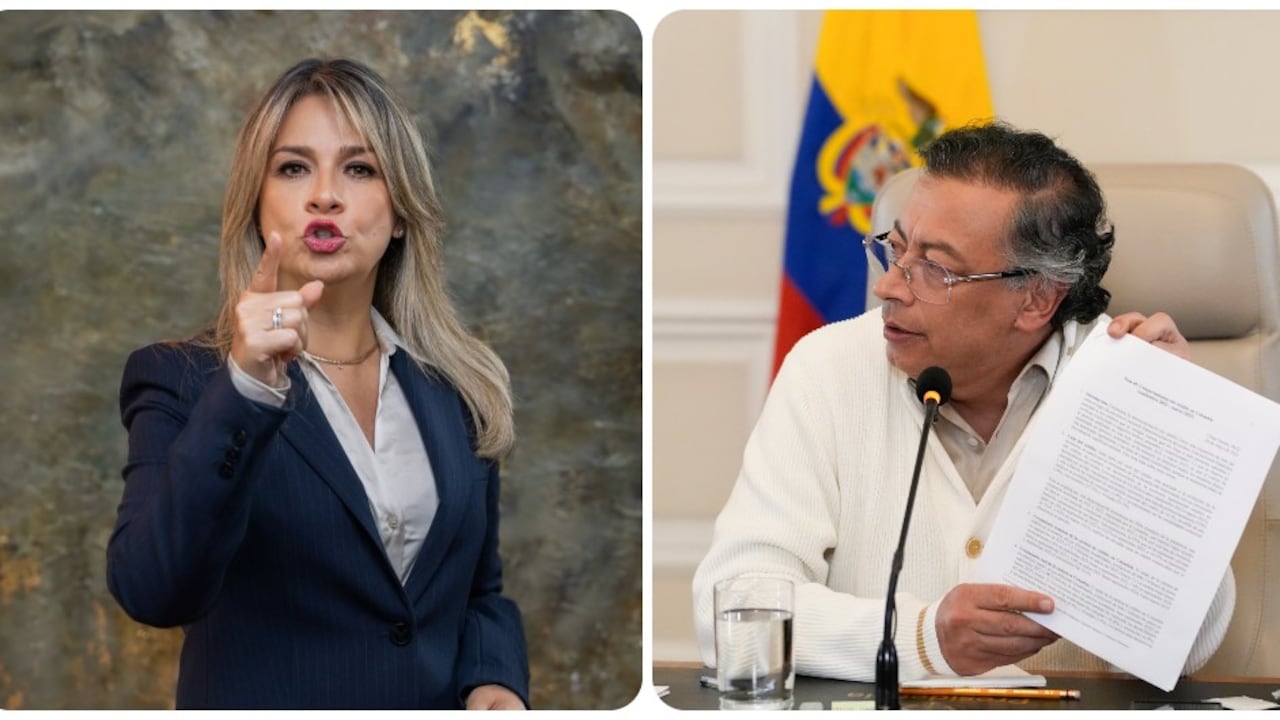 Vicky Dávila y Gustavo Petro.