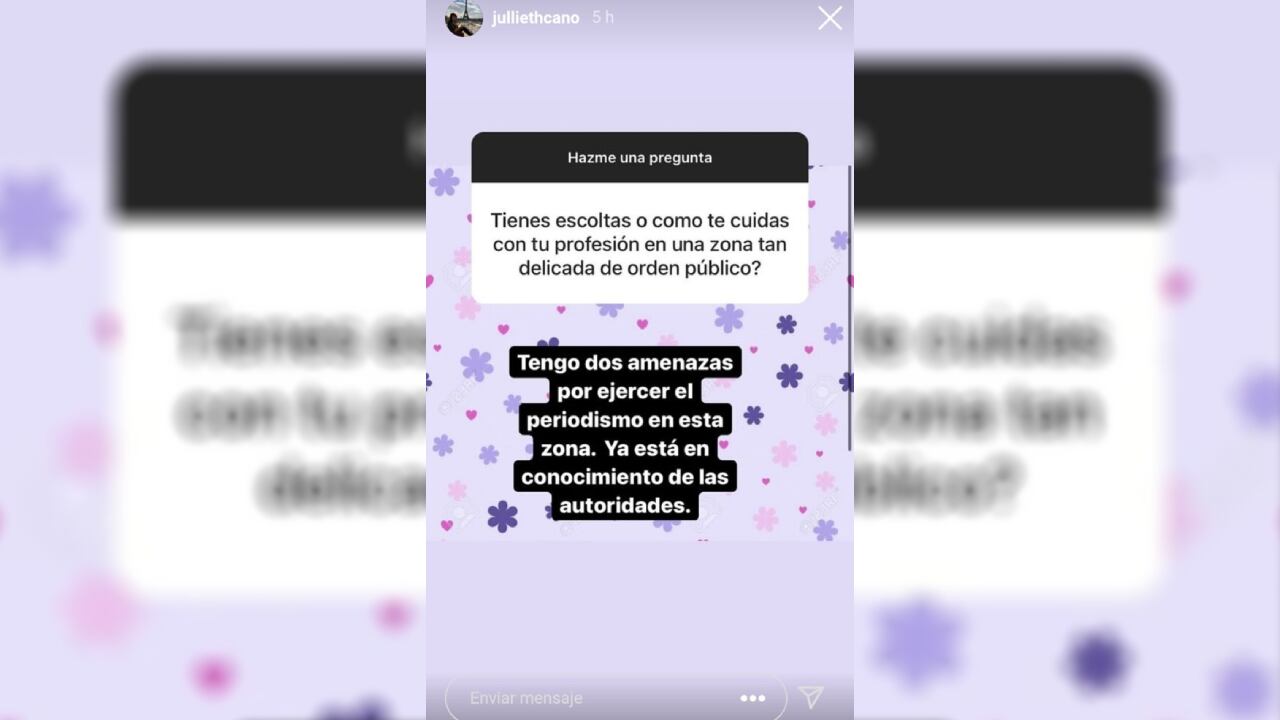 Amenazas Jullieth Cano