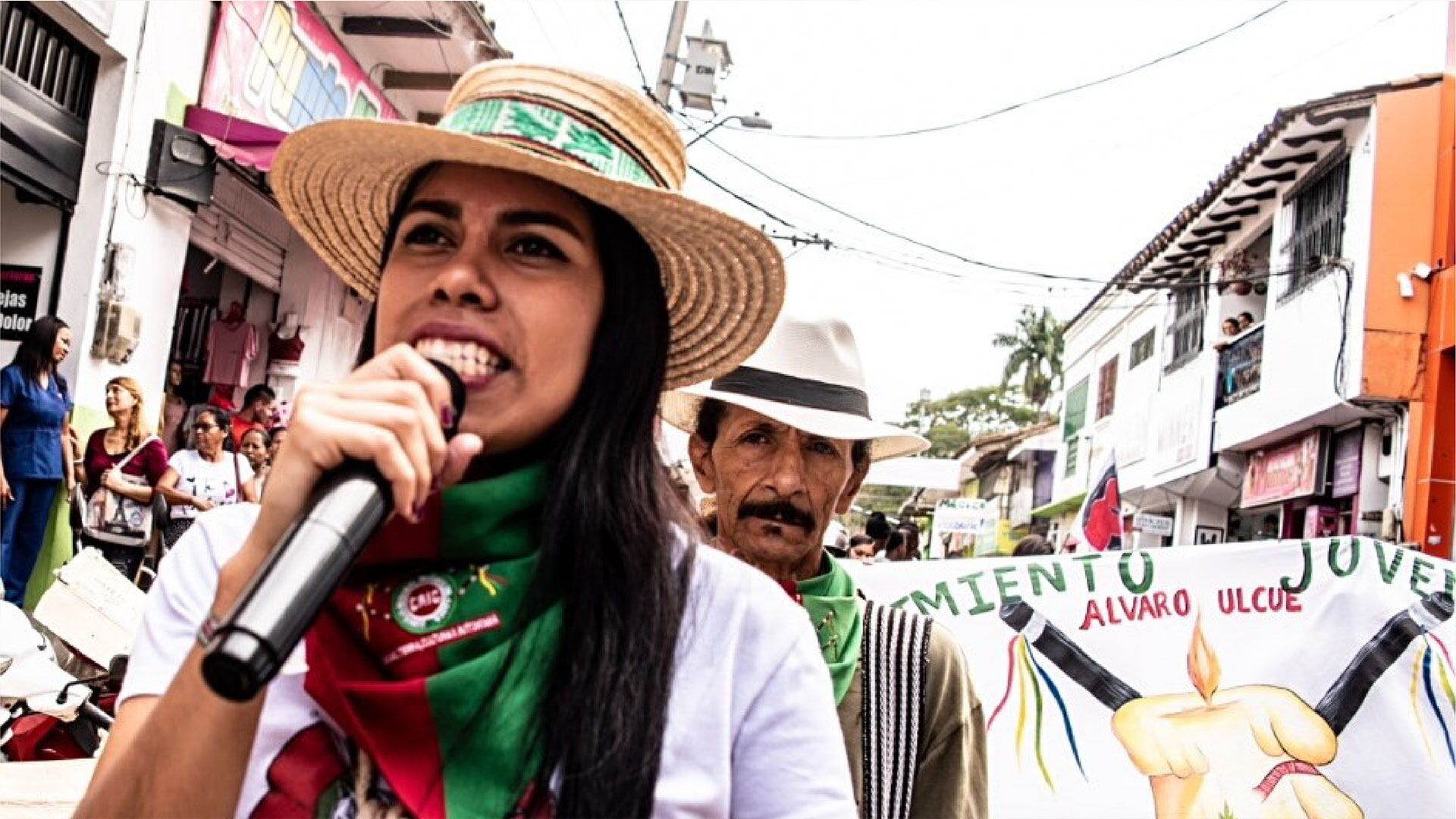 La lideresa indígena Daniela Soto, en la minga indígena de 2020