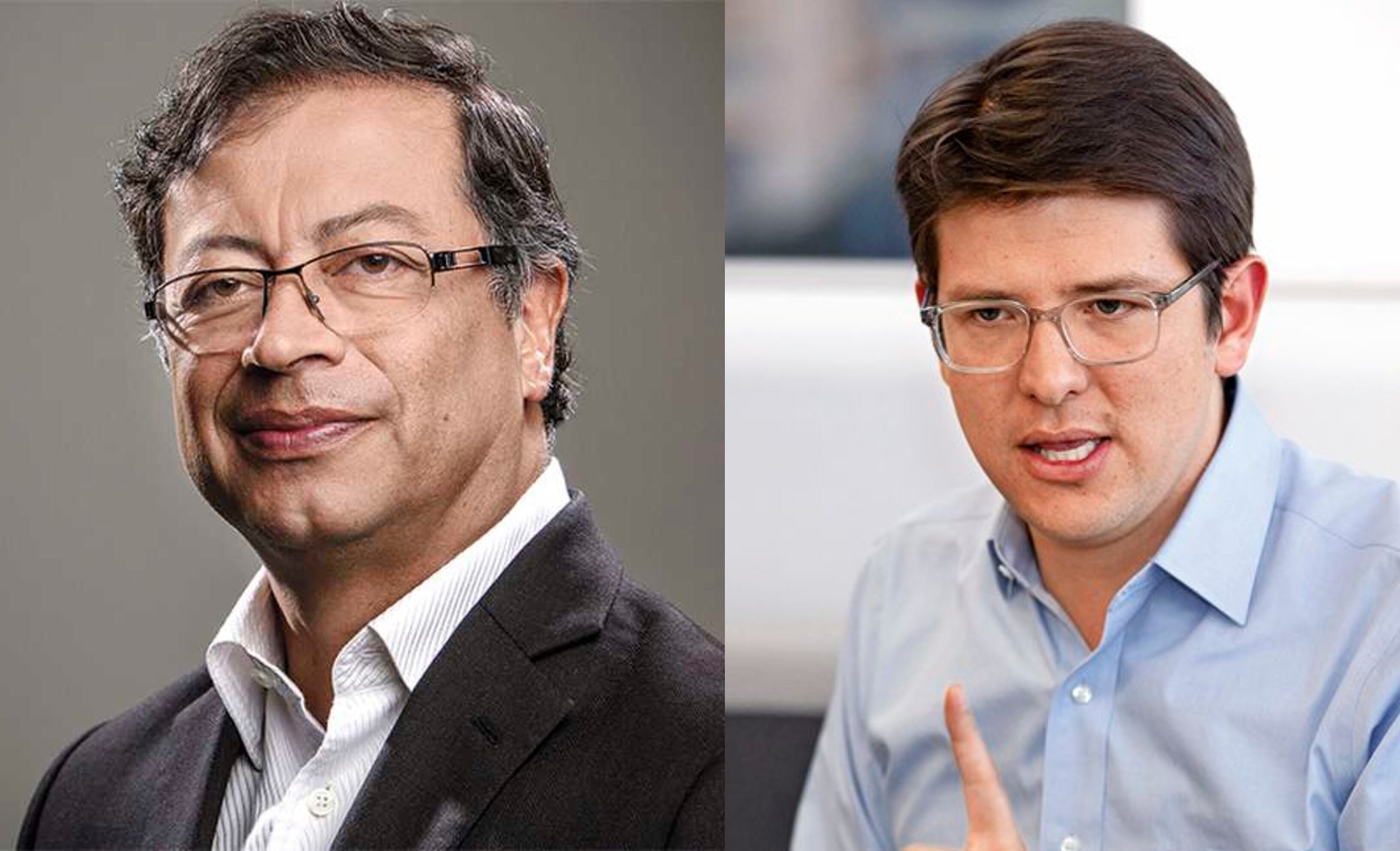 El presidente Gustavo Petro y el senador Miguel Uribe.