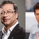 El presidente Gustavo Petro y el senador Miguel Uribe.