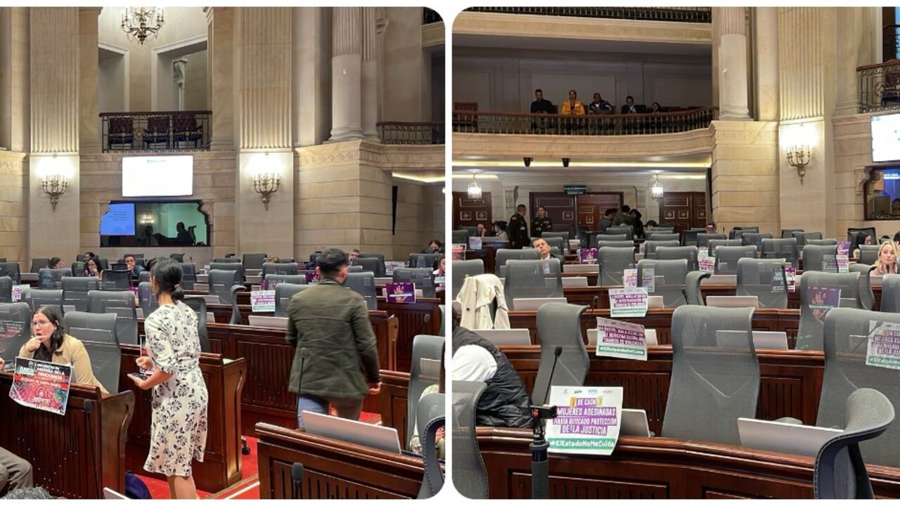 Panorama en la Cámara de Representantes durante el debate de control político sobre feminicidio en Colombia.