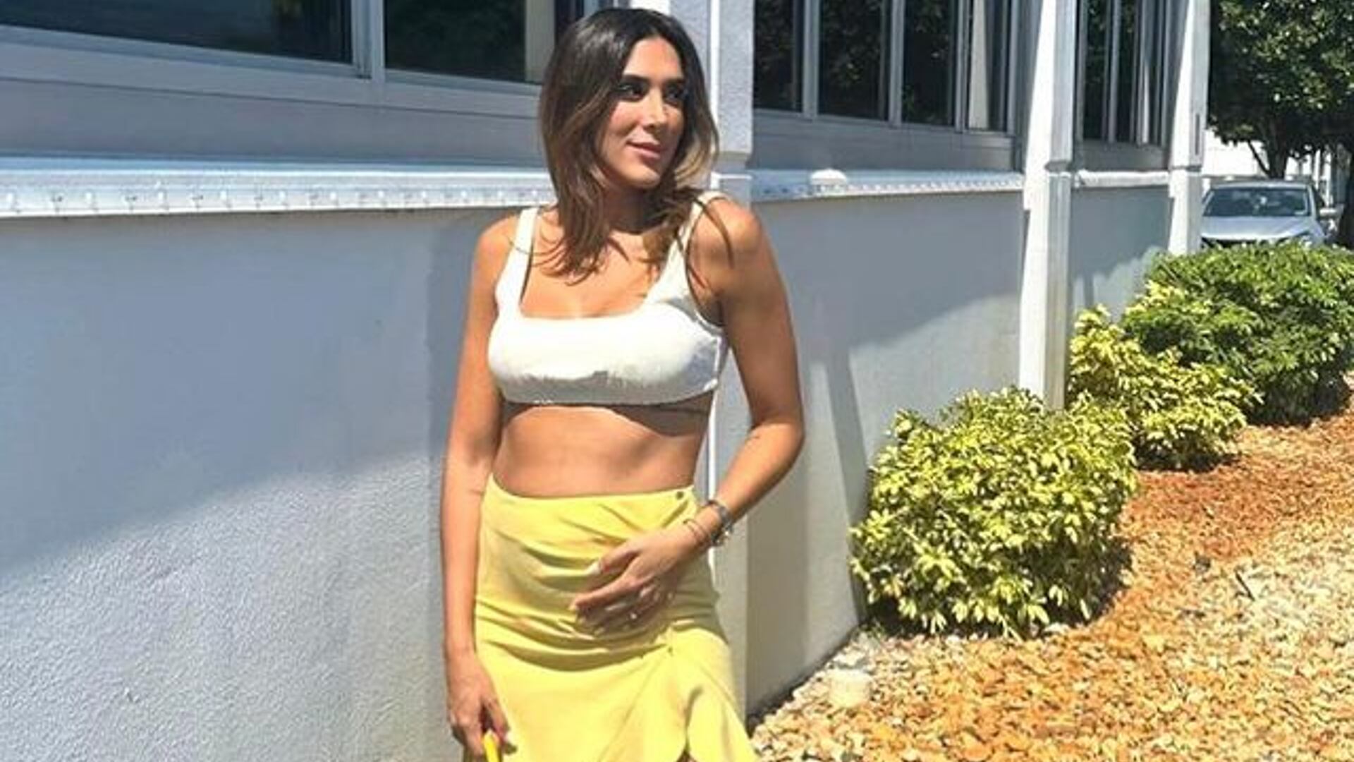 La deportista ya muestra su hermosa barriguita de embarazo. Foto: Instagram @daniela_ospina5.