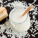 Homemade rice water - natural toner for skin and hair care. DIY cosmetics.