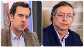 El ministro del Interior, Rodrigo Lara, y el expresidente Gustavo Petro.