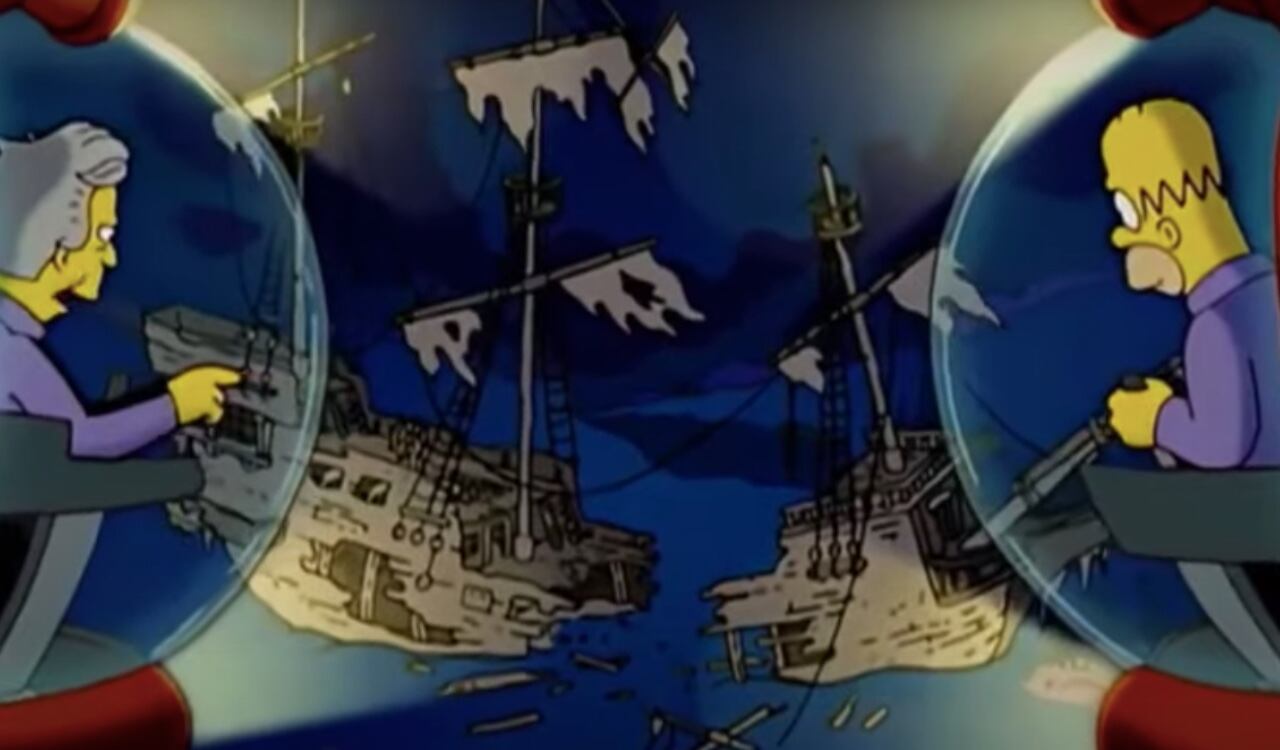 Homero Simpson viajó al fondo del mar en un submarino y junto a un millonario para explorar un naufragio