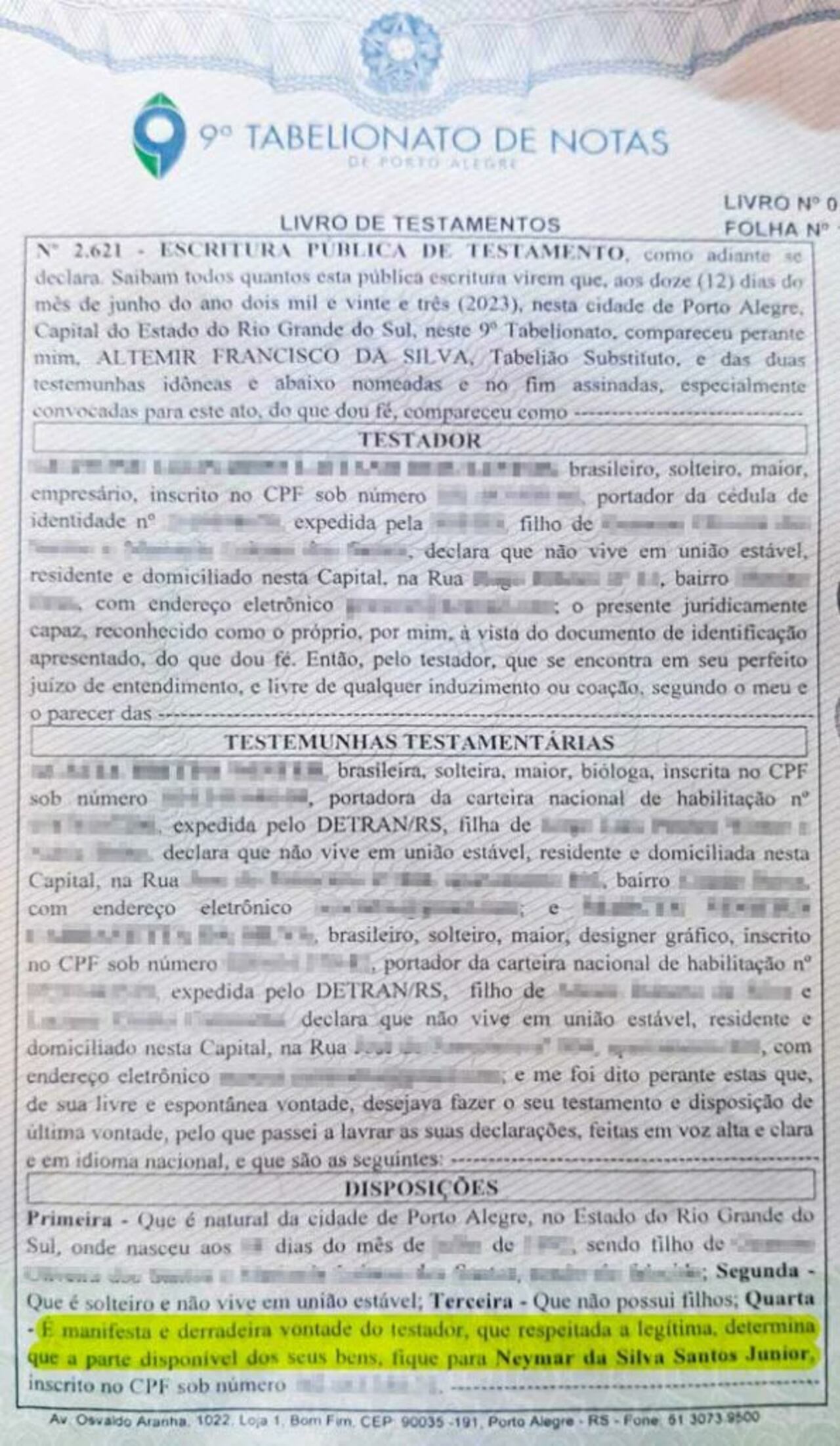 Al identificarse con Neymar, el hincha le dejó todos sus bienes al futbolista.
