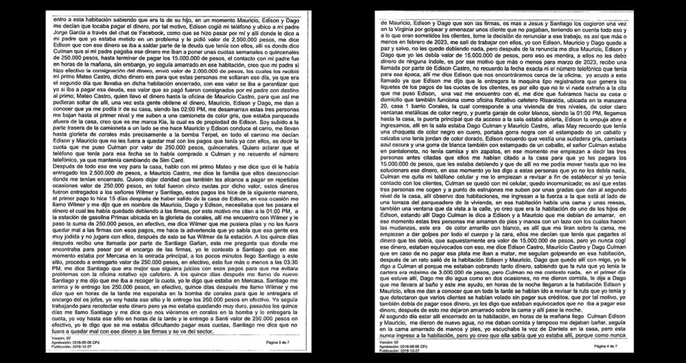 El relato del gota a gota se convirtió en la radiografía de lo que padecen diariamente miles de personas que no encuentran más salidas para sus deudas que estos costosos préstamos que se llevan su capital, su tranquilidad y hasta sus vidas.