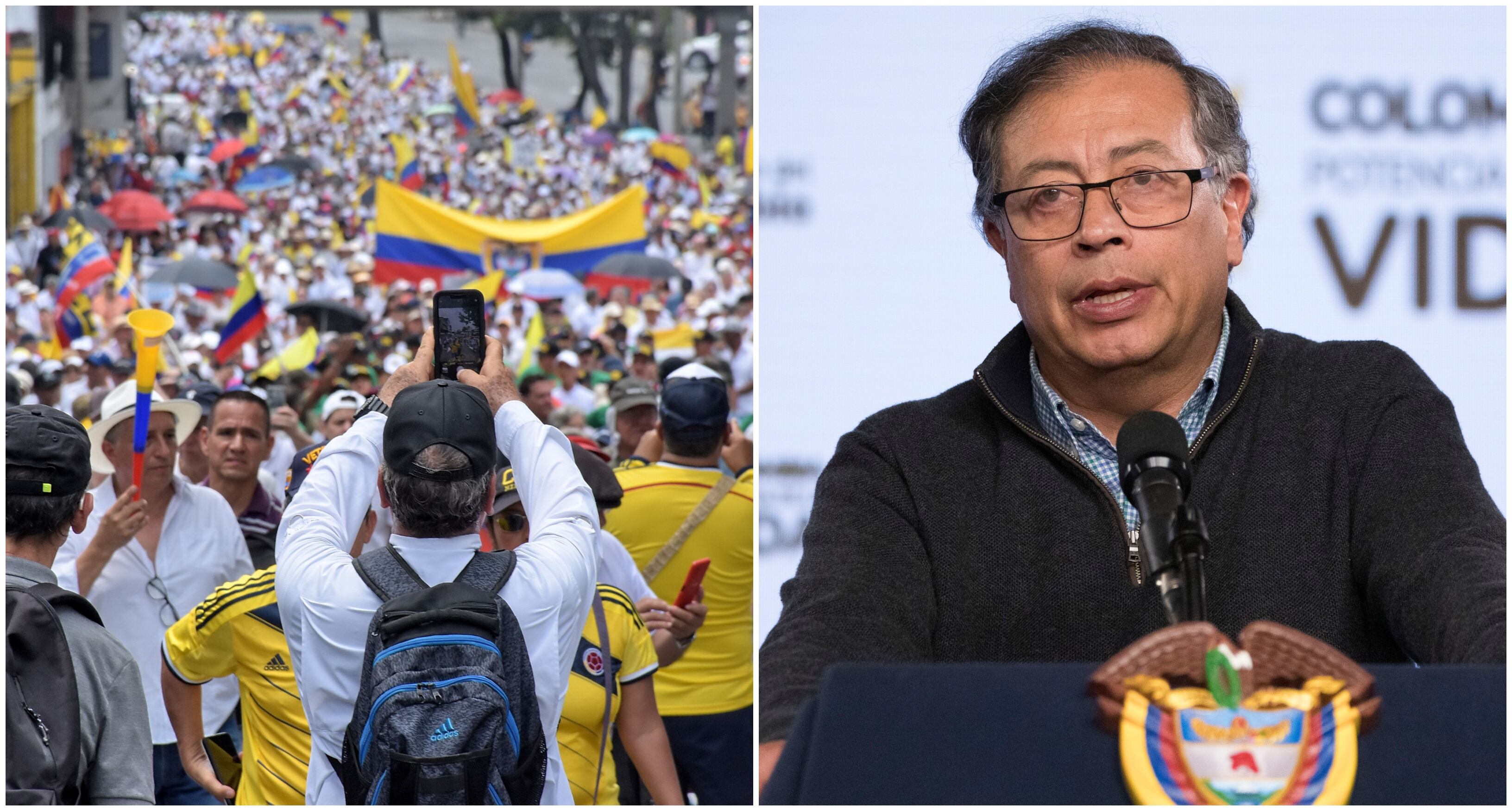Presidente Gustavo Petro y las marchas en su contra