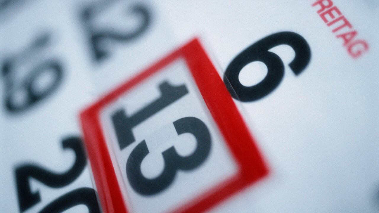 Friday the 13th on calendar