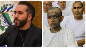 Nayib Bukele y presos del Cecot