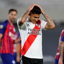 Jorge Carrascal se lamenta tras fallar un gol ante San Lorenzo