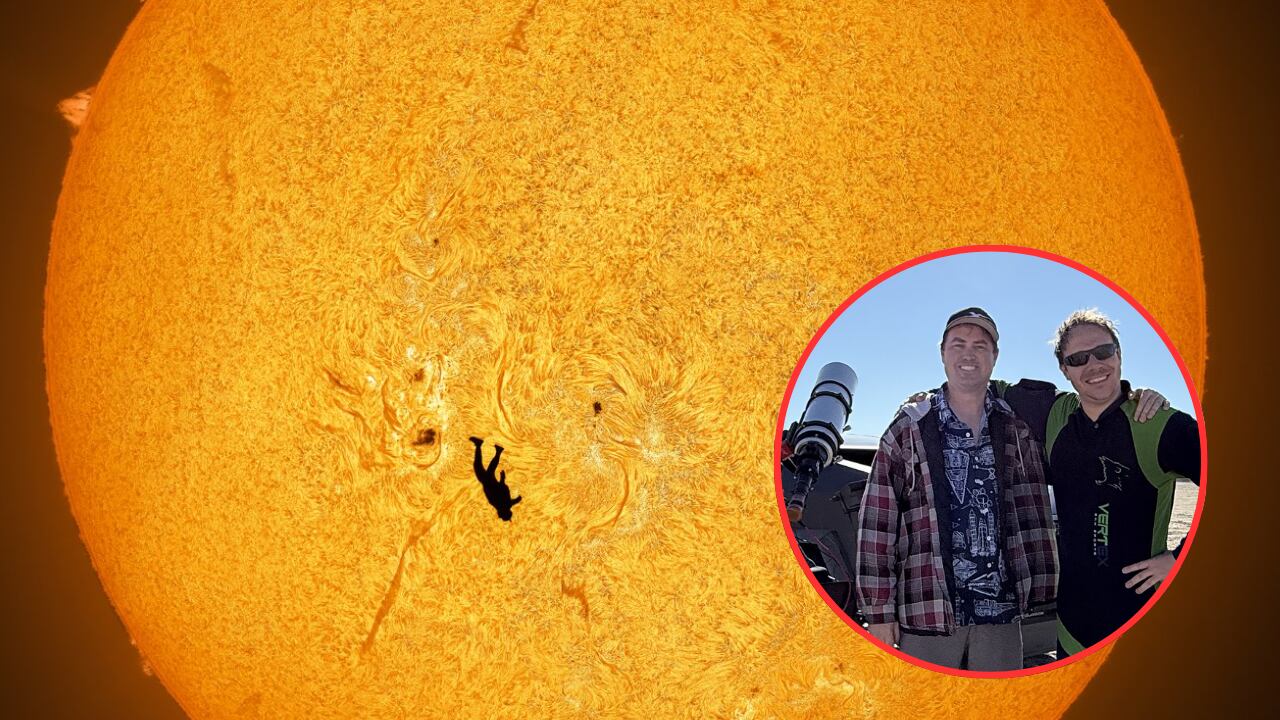 La silueta que “toca” el Sol sembró escepticismo hasta que el fotógrafo explicó cómo logró captarla.