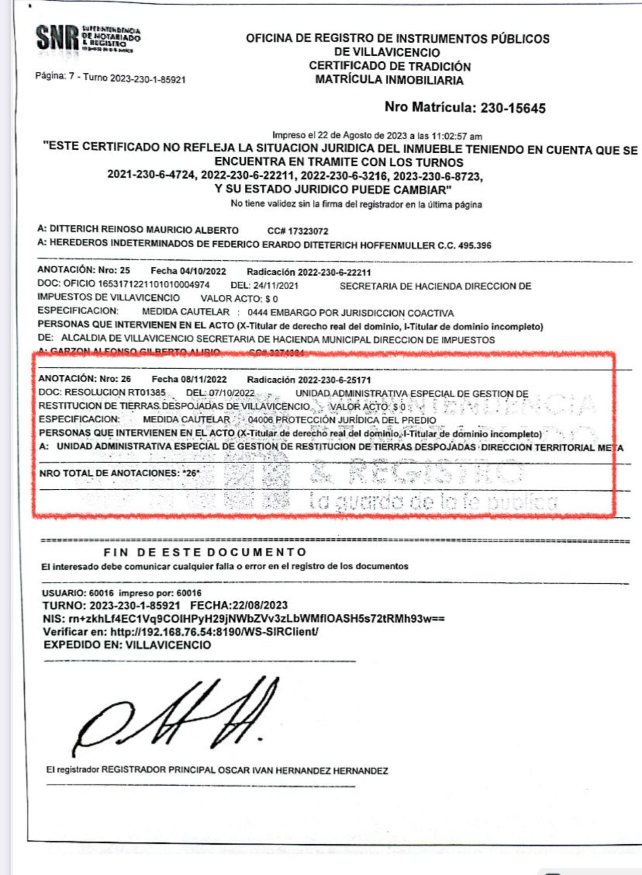 Herederos de la finca La Camelia en Villavicencio advierten que los quieren expropiar