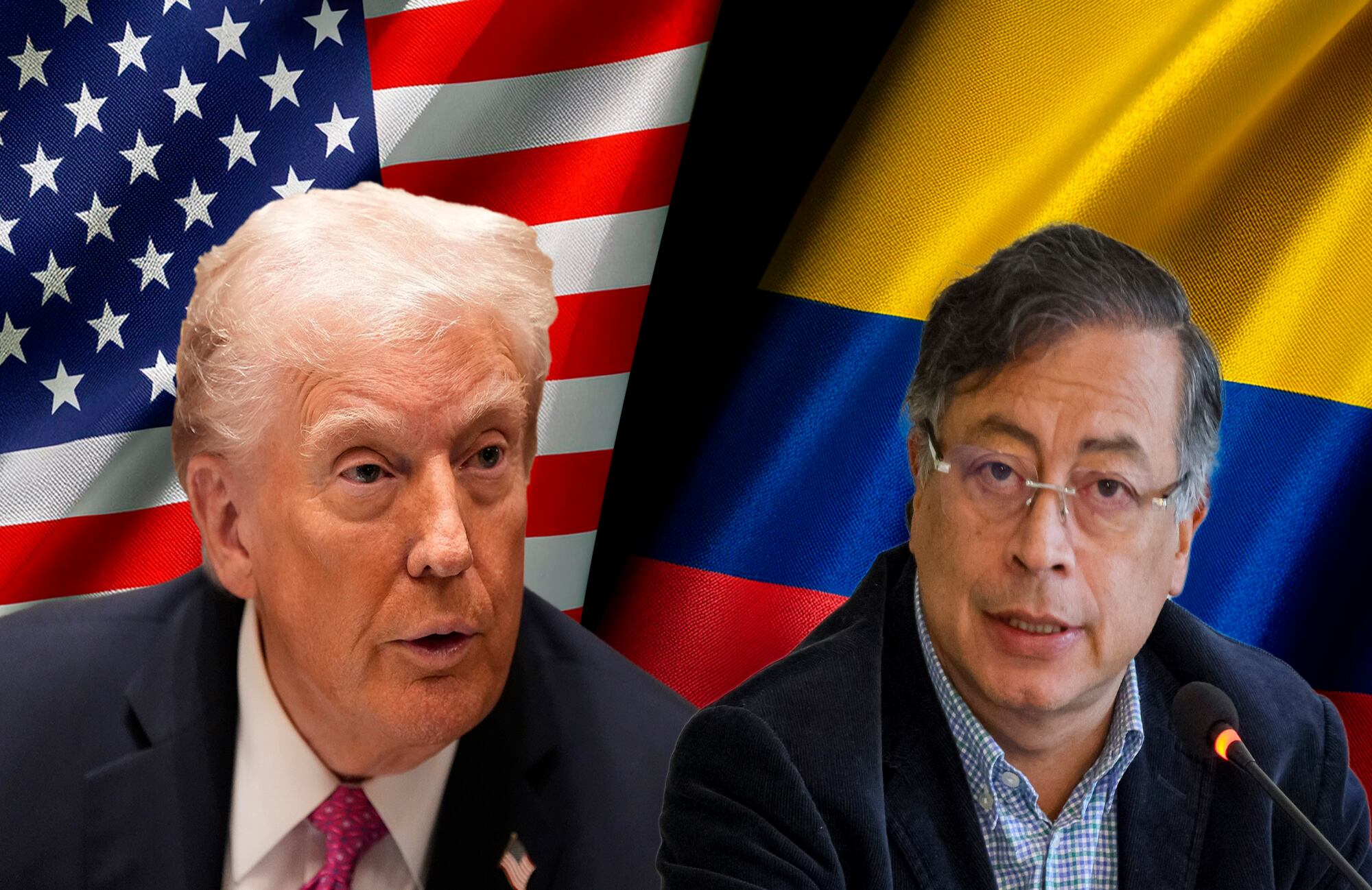 Donald Trump Gustavo Petro banderas