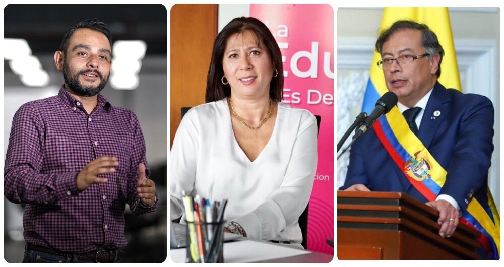 Andrés Molano, Adriana González y Gustavo Petro.