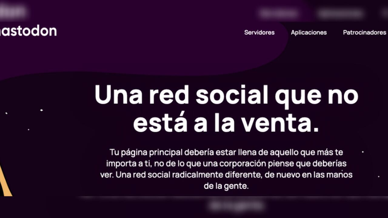 Mastodon: imagen de su sitio web con indirectas a Twitter