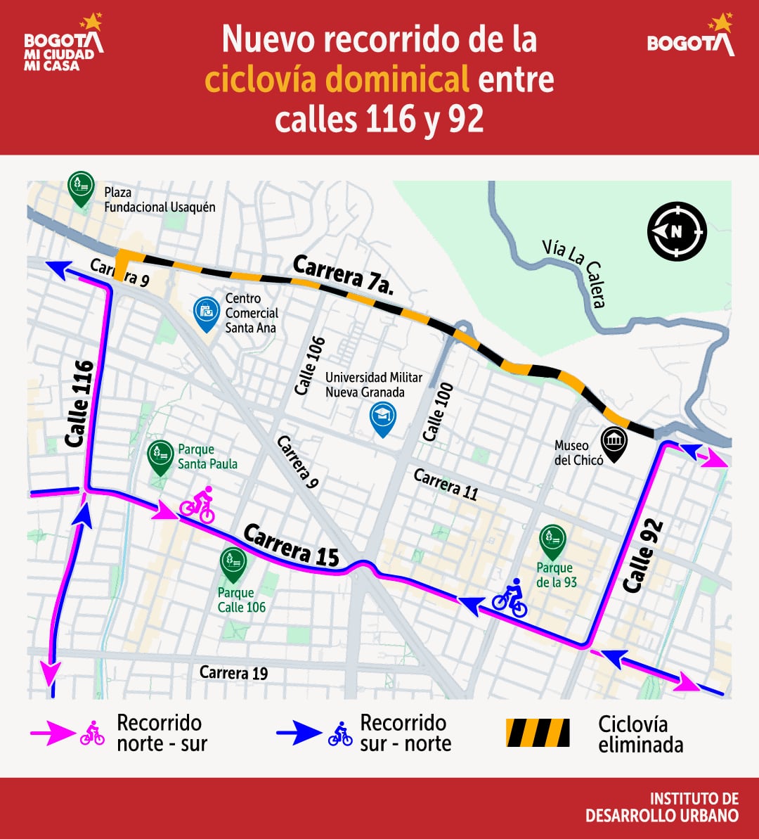 Cambios en la carrera séptima por obras del corredor: contraflujos y afectación a la ciclovía dominical