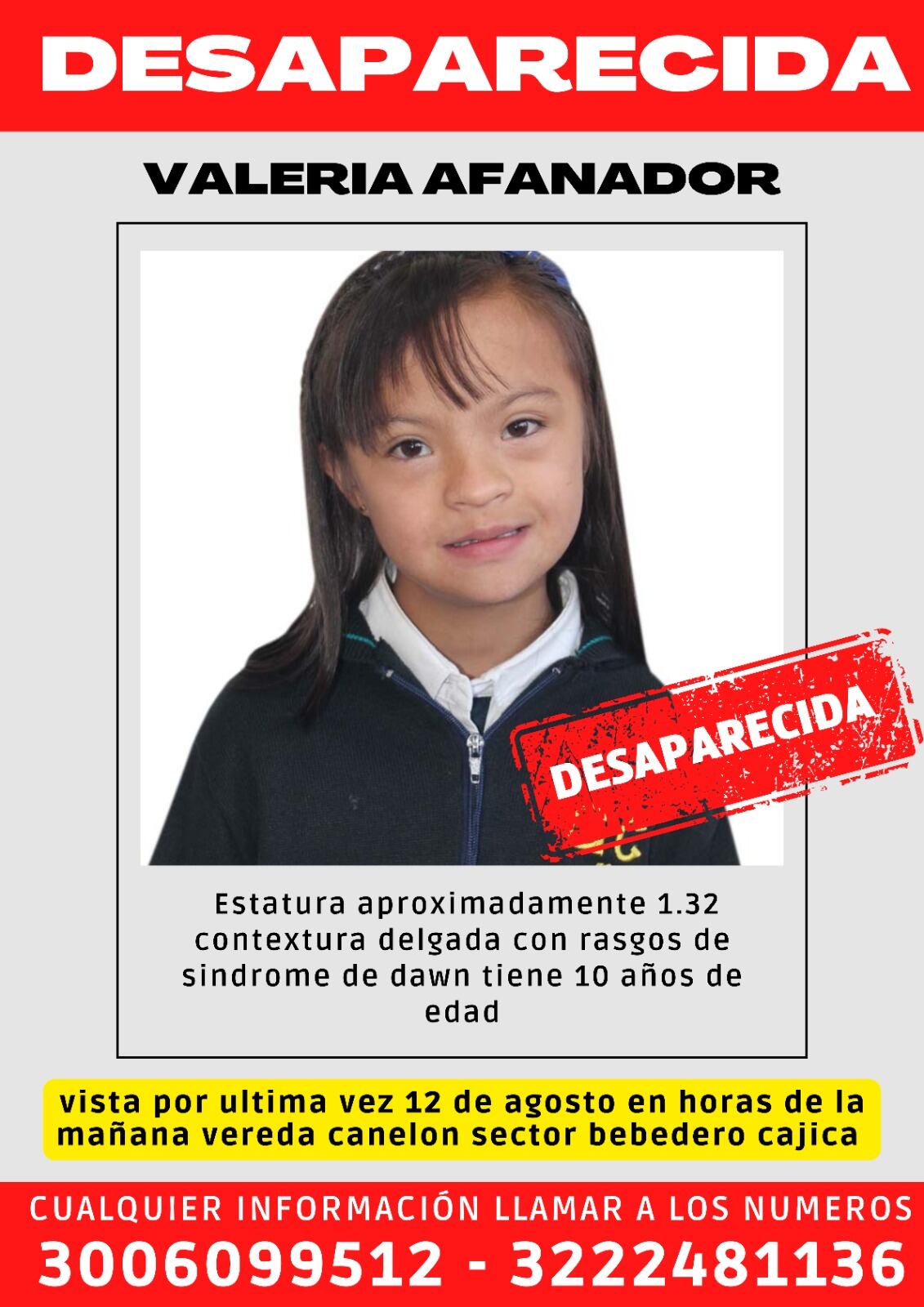 La menor está siendo buscada desde hace varias horas.