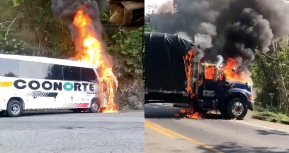 Quema de carros en el Bajo Cauca