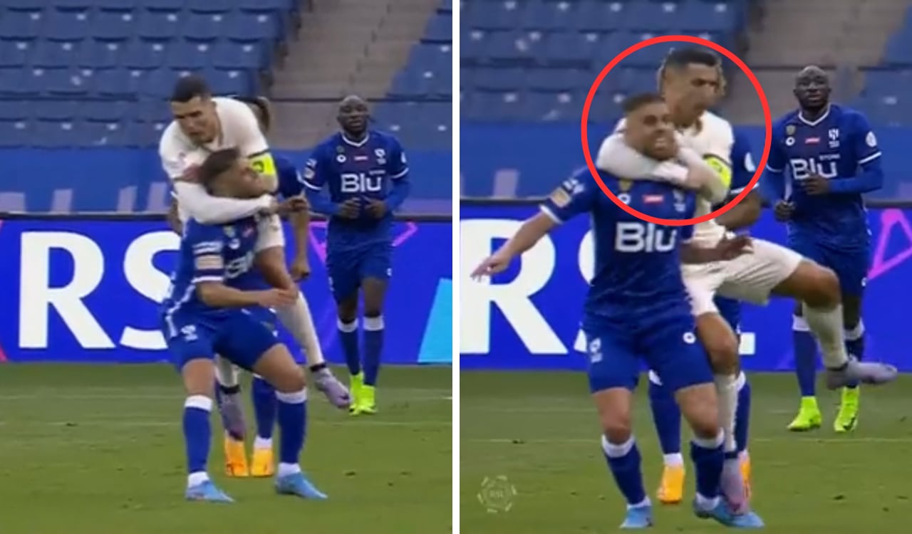 El portugués hizo una falta sumamente dura al colombiano en Arabia Saudita.