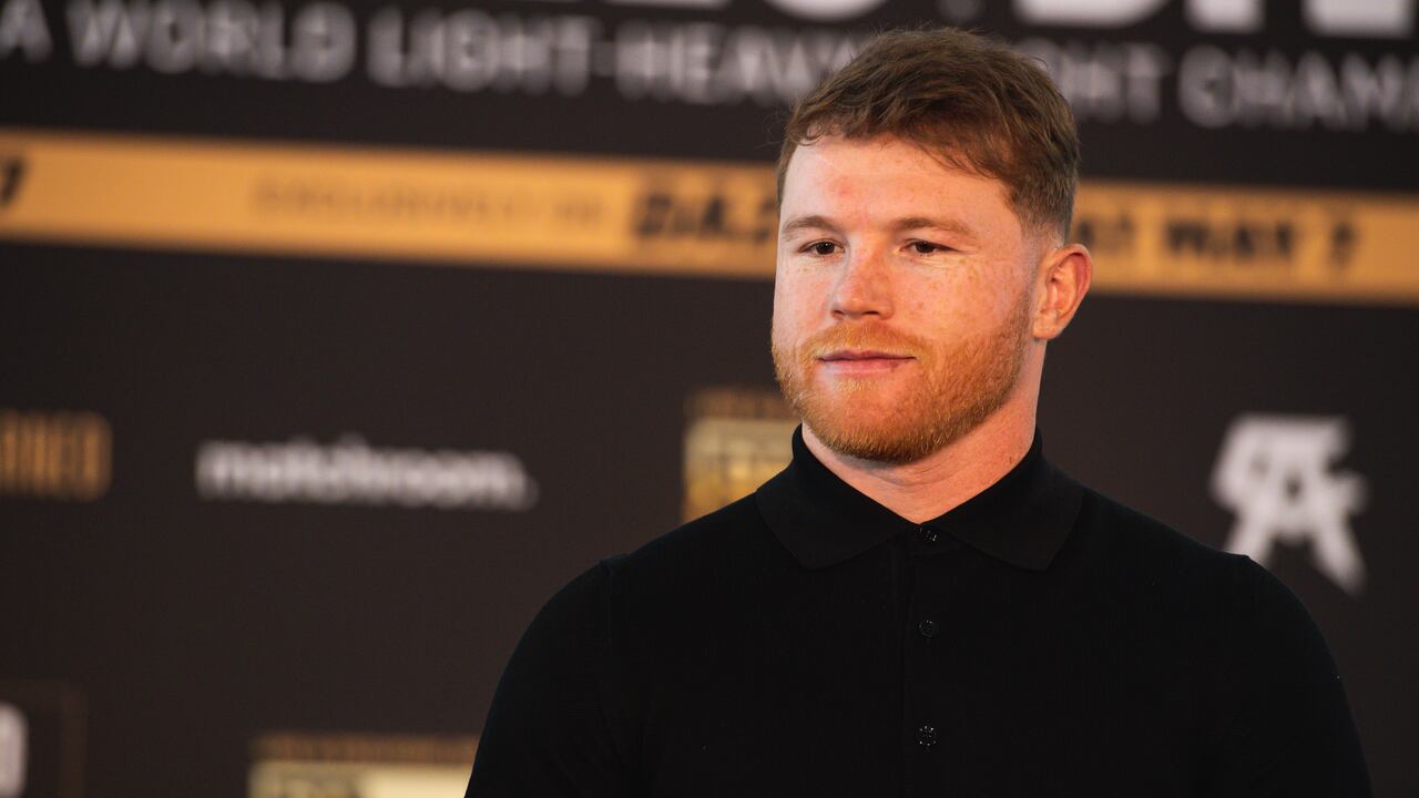 Canelo Álvarez en la rueda de prensa previa a la pelea de este próximo 7 de mayo. March 2, 2022 in San Diego, California. (Photo by Matt Thomas/Getty Images)